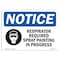 Signmission OSHA Sign, Respirator Required Spray Painting With, 14in X 10in Decal, 14" W, 10" H, Landscape OS-NS-D-1014-L-18054 - alternate 1